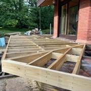 New decking with cantilever over pond